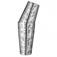 Coctelera Boston Tin 28/18oz Tatuada Tiki