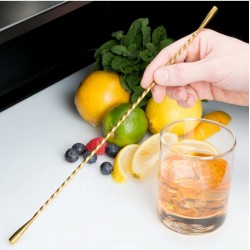 Cuchara Bar Luxury Doble Lágrima Dorada 33cms