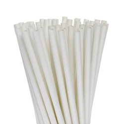 Pitillo Papel 20cm Blanco 100un